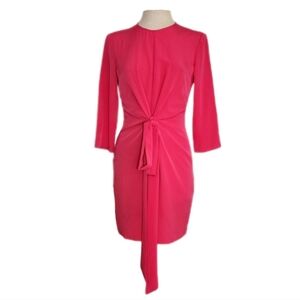 ASOS Dress Tie-Front Long Sleeve Summer Pink Size 4